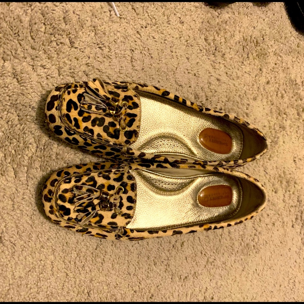 Leopard print sperry loafers